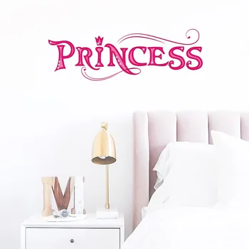 Наклейка на стену с изображением детского письма, розовая самоклеящаяся настенная художественная наклейка для домашнего декора, розовый узор принцессы, фоновая наклейка на стену