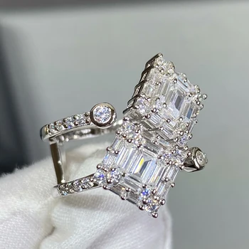 Новое высококачественное чистое серебро 925 пробы; популярный бренд роскошных ювелирных изделий; женское широкое кольцо с квадратным крестом; кольцо с подарком на годовщину; вечеринка