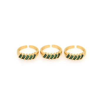 Новые минималистичные кольца, Квадратные кольца с кубическим цирконием, Высококачественные Открытые Регулируемые кольца, Женские обручальные кольца на палец, ювелирные изделия