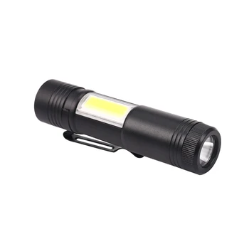 Новый Мини Портативный Алюминиевый светодиодный фонарик Q5 XPE & COB Work Light Lanterna Мощная ручка-фонарик 4 режима использования 14500 или AA