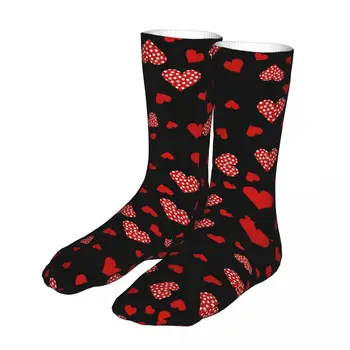 Носки Valentines Red Hearts, Мужские И Женские Забавные Носки Happy Socks в стиле Хип-хоп, Весна-Лето, Осень-Зима, Носки В Подарок