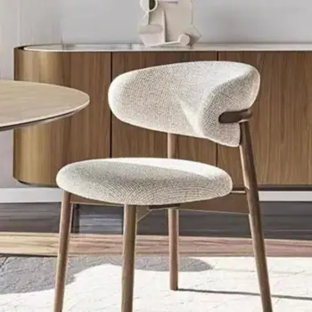 Обеденный стул из массива дерева в скандинавском стиле, Ретро-стул, табурет для домашнего обеденного стола, Современный роскошный дизайнерский стул со спинкой, стул для обеденного стола