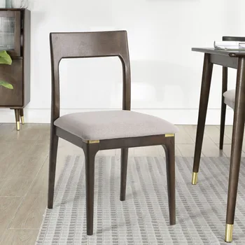 Обеденный стул из массива дерева современный домашний стул для спальни скандинавский стул для макияжа простой легкий роскошный стул со спинкой для ресторана письменный стул