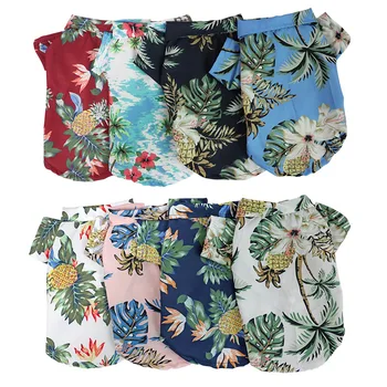 Одежда для собак в гавайском стиле, одежда для французских бульдогов, летние рубашки для собак для маленьких средних щенков, одежда для мопса Ropa Perro
