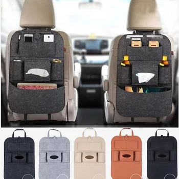 Органайзер для заднего сиденья автомобиля с экраном на спинке заднего сиденья, держатель для планшета, карман для хранения дорожных аксессуаров для интерьера автомобиля, сумка