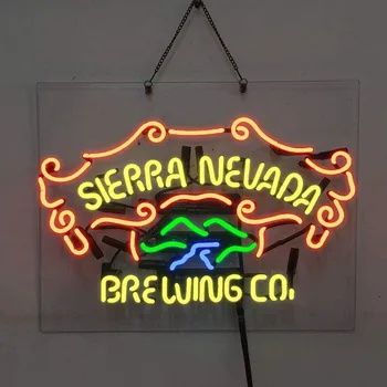 Пивной бар Sierra Nevada Brewing Co Ручной работы из настоящего стеклянного тубуса, магазин рекламы, Декор помещения, Неоновая Световая Вывеска 19 