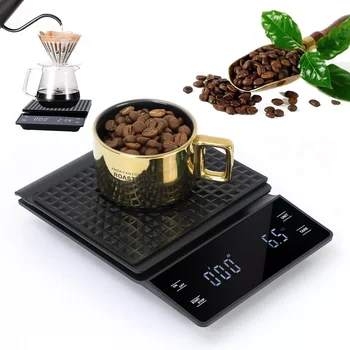Прецизионные весы для капельного приготовления кофе Весом 0,1 г, капельные весы для приготовления кофе с таймером, цифровые кухонные весы, высокоточные ЖК-весы
