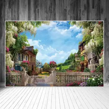 Приморский Горный Городской сад, живописные фоны для фотосъемки, Домашние постройки, цветочные украшения для лестниц, мостов, фотофоны