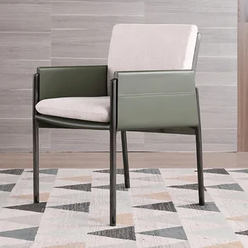Расслабляющие современные итальянские минималистичные кожаные обеденные стулья для кухни Nordic Light Роскошное кресло Бытовая мебель Stoelen