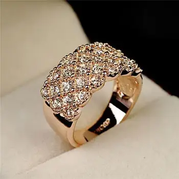 Роскошное женское кольцо на палец, инкрустированное стразами, Свадебное украшение для помолвки, подарок