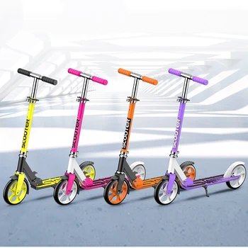 Самокат с утолщенным колесом для взрослых, велосипедные самокаты, Уличный самокат, регулируемый Кампусный самокат, велосипед 6 цветов
