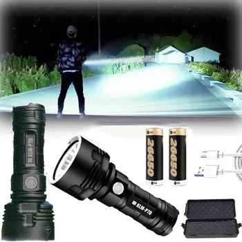 Сверхмощный светодиодный фонарик XLM-P70, тактический фонарь P70, перезаряжаемый через USB, водонепроницаемая лампа Linterna, ультра Яркий фонарь для кемпинга