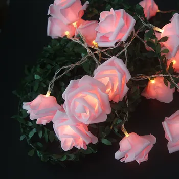 Светодиодная гирлянда с розовой розой на батарейках для свадьбы домашней вечеринки Дня рождения Фестиваля Дня Святого Валентина внутреннего и наружного декора