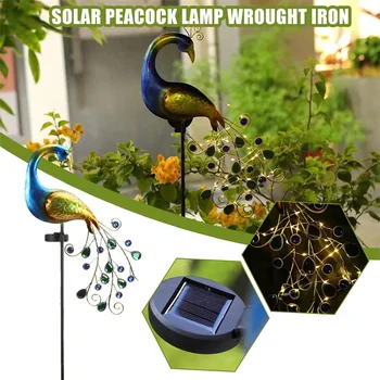 Светодиодный светильник для газона на солнечной энергии, павлин, водонепроницаемый декор для сказочного сада, Солнечная лампа для павильона, Ландшафтный сад, газонные фонари