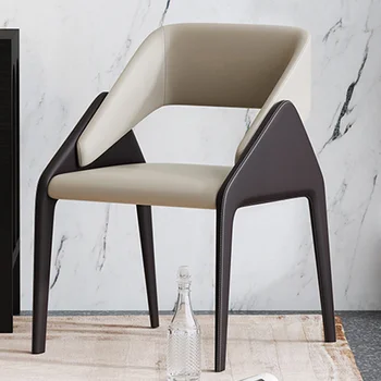 Скандинавские обеденные стулья из искусственной кожи для кухонной мебели Дизайн спинки обеденного стула Легкие роскошные ресторанные обеденные стулья
