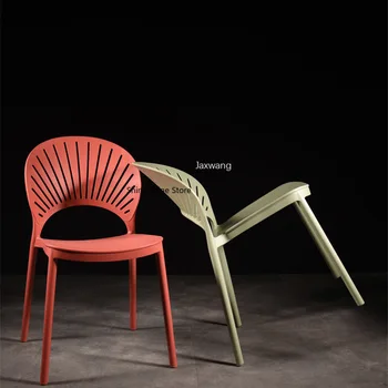 Скандинавский Обеденный стул, Кухонная мебель, Современный минималистичный Пластиковый стул С утолщенной спинкой, Уличные стулья для дома и ресторана