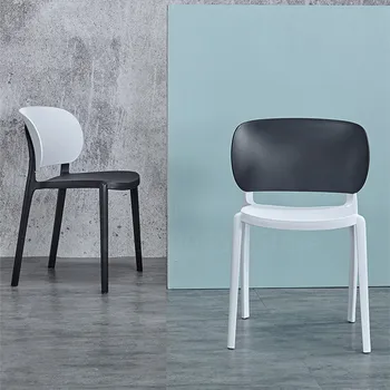 Скандинавский обеденный стул с пластиковой спинкой для домашнего ресторана, современный минималистичный повседневный стул, Утолщенный рабочий стул, мебель для кабинета