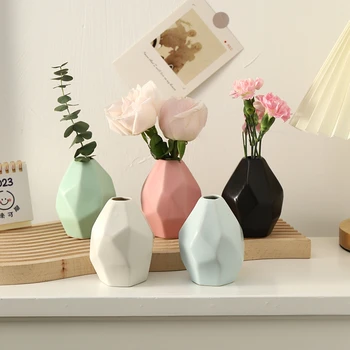 Современная простая керамическая ваза Nordic Creative Ceramics Цветочные вазы с небольшим отверстием для украшения гостиной ваза