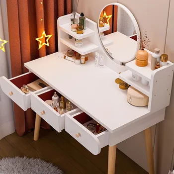 Современный туалетный столик, Зеркало для хранения, простой шкаф, Роскошный Компьютерный туалетный столик, Очаровательная мебель для спальни