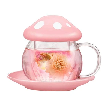 Стеклянная кофейная кружка, Кофейная кружка с керамическим подстаканником, Чашка для подогреваемого молока, Чашка для послеобеденного цветочного чая со стеклянным фильтром B