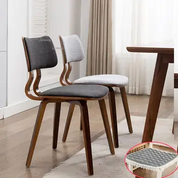 Стулья для столовой в маленькой квартире из скандинавского дерева, дизайнерский стул со спинкой, современный минималистичный стул для гостиной, мебель WW50