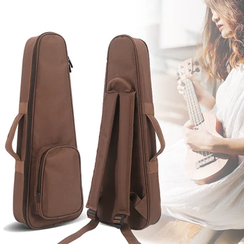 Сумка для укулеле, наплечный концертный рюкзак с мягкой подкладкой для 21 23 26 дюймов, коричневый Портативный мягкий чехол для концертных музыкальных инструментов XM112