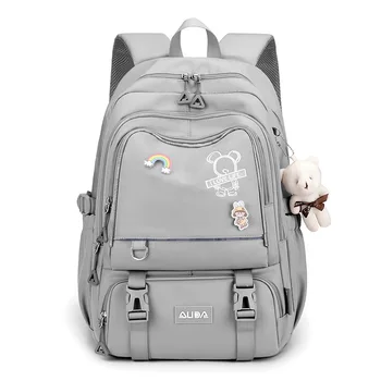 Сумка через плечо, водонепроницаемый нейлоновый рюкзак, детский рюкзак для школьников, однотонный рюкзак для начальной школы, школьные сумки для девочек-подростков