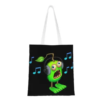 Сумки-тоут My Singing Monsters для бакалеи, забавных приключенческих экшенов, холщовых сумок через плечо, сумок большой вместимости