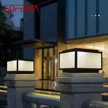 Уличная Солнечная Столбовая лампа SOFEINA LED Creative Square Pillar Освещает Столб водонепроницаемым IP65 для дома Виллы Отеля Крыльца Внутреннего двора