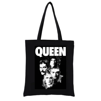 Холщовые сумки для покупок с мультяшным изображением Королевы, женская сумка-тоут большой емкости, многоразовые складные сумки для покупок