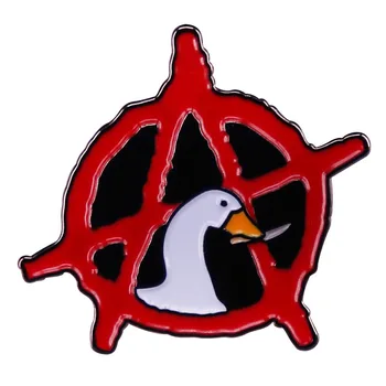 Черный, красный-символ Анархии и эмалевая булавка без названия из игры Goose
