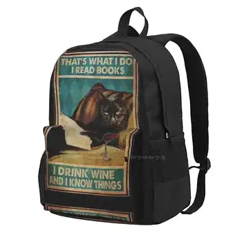 Это То, Что я Делаю, Я Читаю Книги, Я Пью вино И Я Знаю Толк В Школьной сумке Для хранения Вещей, Студенческом рюкзаке в стиле Ретро, Вот Что я Делаю, Я