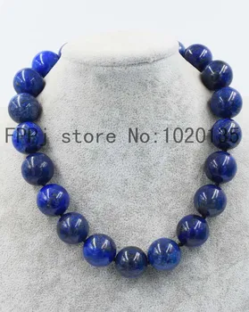вау! круглое синее ожерелье из лазурита 10-20 мм, 18 дюймов, оптовая продажа, бусины nature